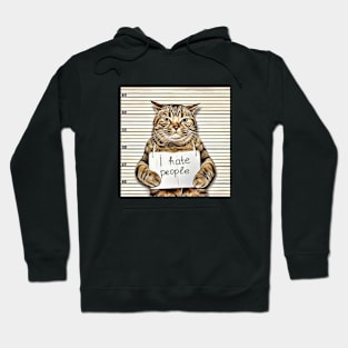 I hate people cat design Hoodie